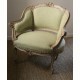 Paire de fauteuils XIX recouvert de lin vert tilleul