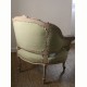 Paire de fauteuils XIX recouvert de lin vert tilleul